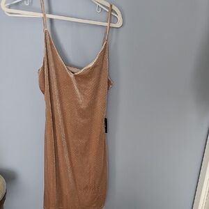 Express Beige Spaghetti Strap Dress